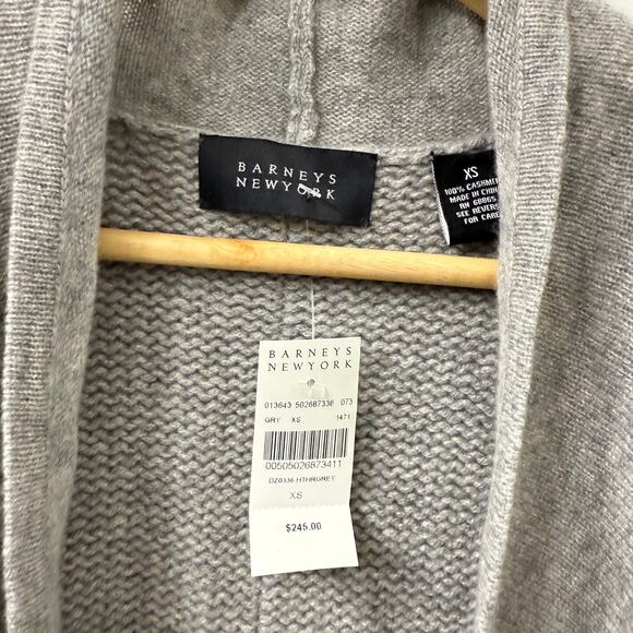 Barney’s XS Cashmere Heather Gray Sleeveless Sweater Cardigan Waterfall‎ Neutral - Picture 5 of 9